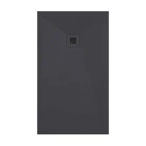 Receveur de douche anthracite finition ardoise Stone Plus, grille de couleur - 100 x 90 cm