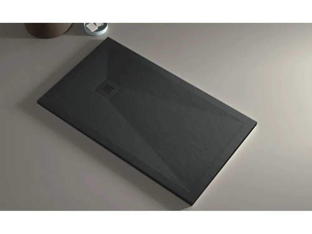 Receveur de douche anthracite finition ardoise Stone Plus, grille de couleur - 200 x 70 cm