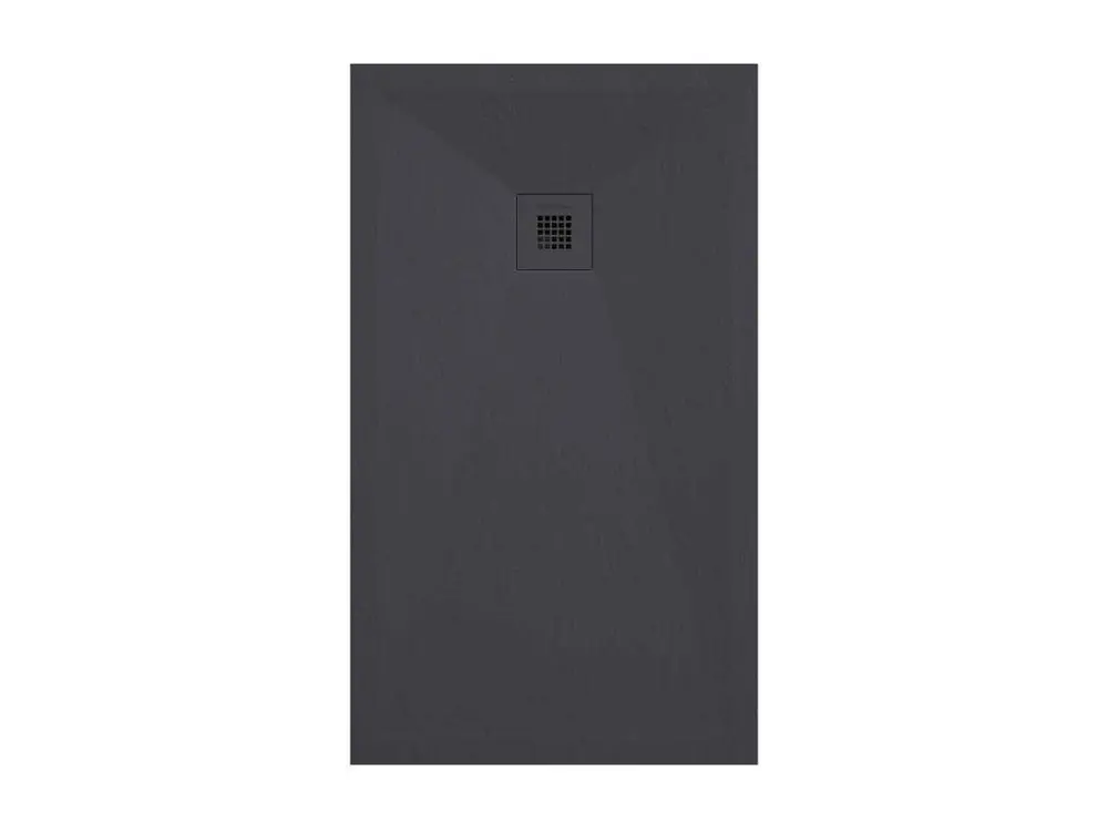 Receveur de douche anthracite finition ardoise Stone Plus, grille de couleur - 160 x 100 cm
