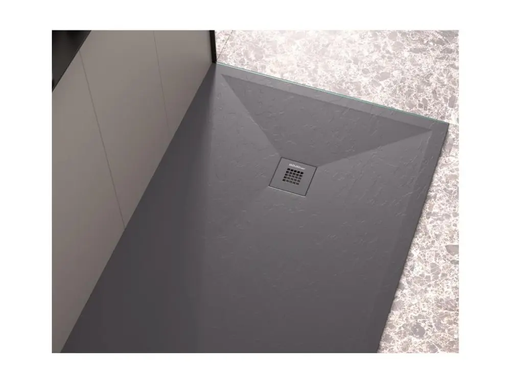 Receveur de douche anthracite finition ardoise Stone Plus, grille de couleur - 190 x 70 cm