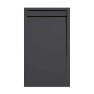 Receveur de douche Anthracite, finition Lisse Stone ÉVOLUÉ, grille de couleur - 110 x 90 cm