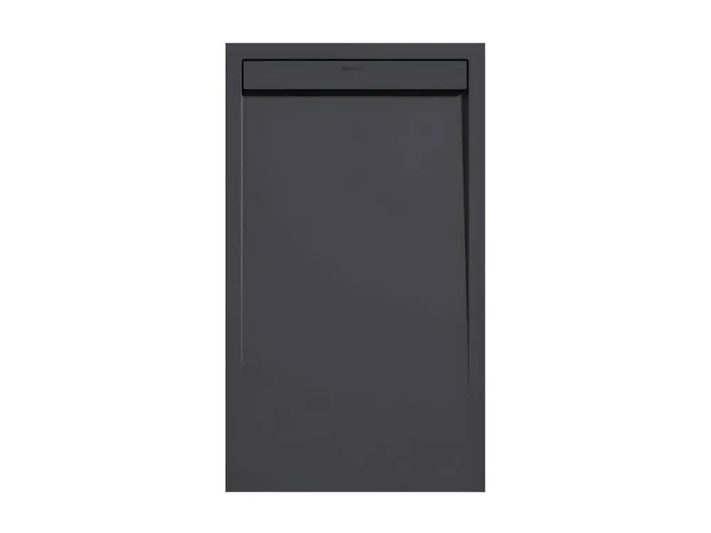 Receveur de douche Anthracite, finition Lisse Stone ÉVOLUÉ, grille de couleur - 110 x 90 cm