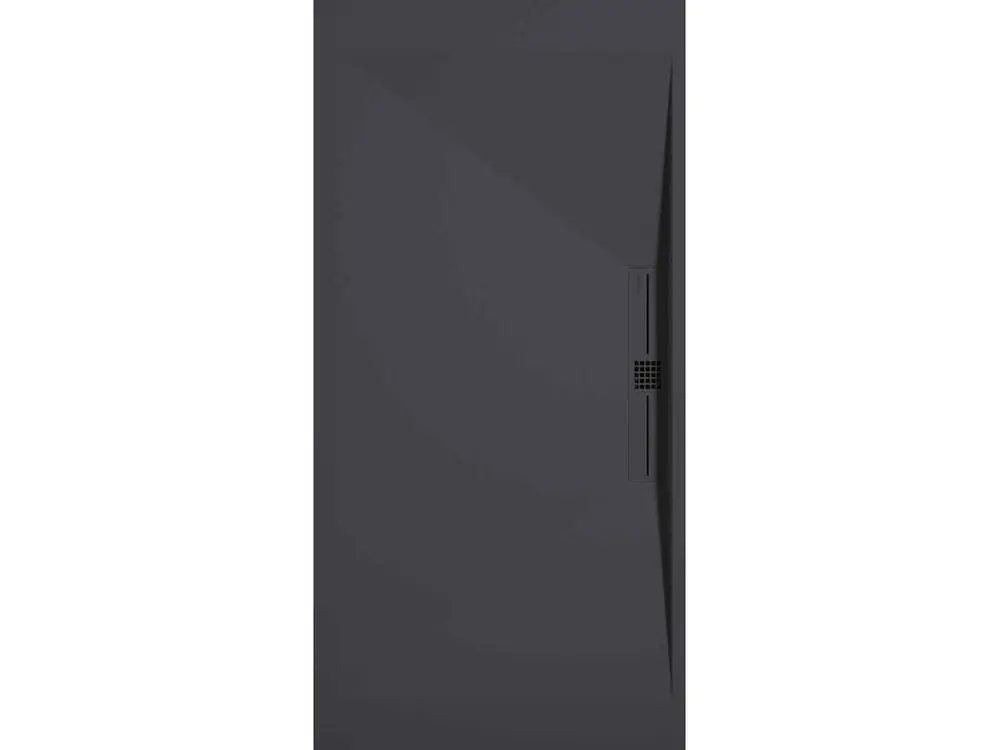 Receveur de douche Anthracite, finition Lisse Stone SIDE, grille de couleur - 200 x 90 cm