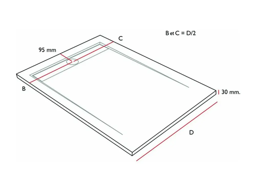 Receveur de douche Anthracite, finition Lisse Stone CACH, grille de couleur - 120 x 80 cm