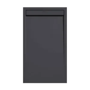 Receveur de douche Anthracite, finition Lisse Stone AUTONOME, grille de couleur - 100 x 90 cm