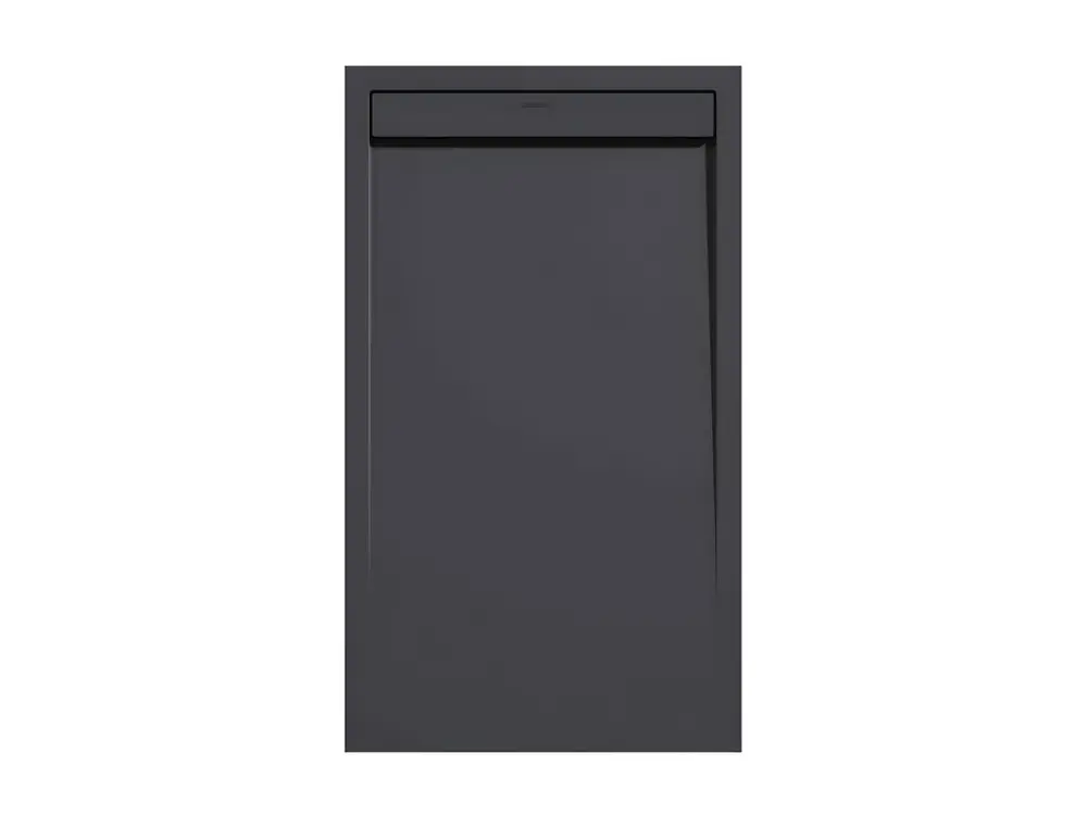 Receveur de douche Anthracite, finition Lisse Stone AUTONOME, grille de couleur - 100 x 90 cm