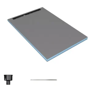 Receveur de douche à carreler 120 x 100 cm WEDI Fundo Riolito Neo avec écoulement vertical + barrette de finition 70 cm