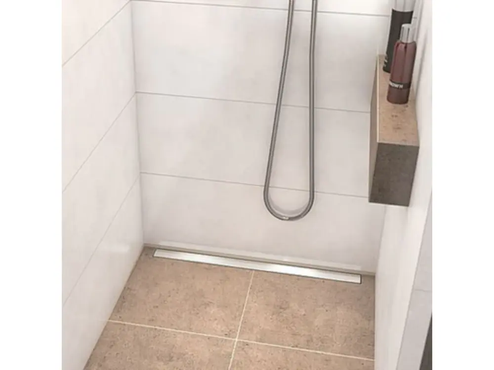 Receveur de douche à carreler 120 x 100 cm WEDI Fundo Riolito Neo avec écoulement vertical + barrette de finition 70 cm