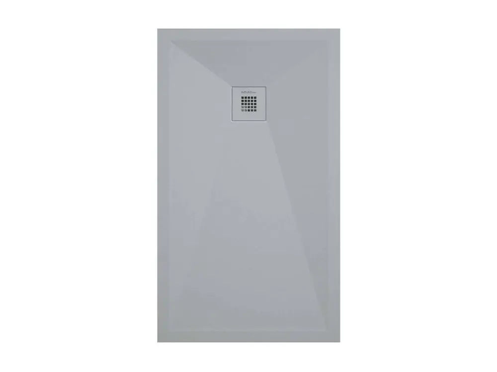 Receveur de douche gris net lisse Stone Plus, grille de couleur - 120 x 90 cm