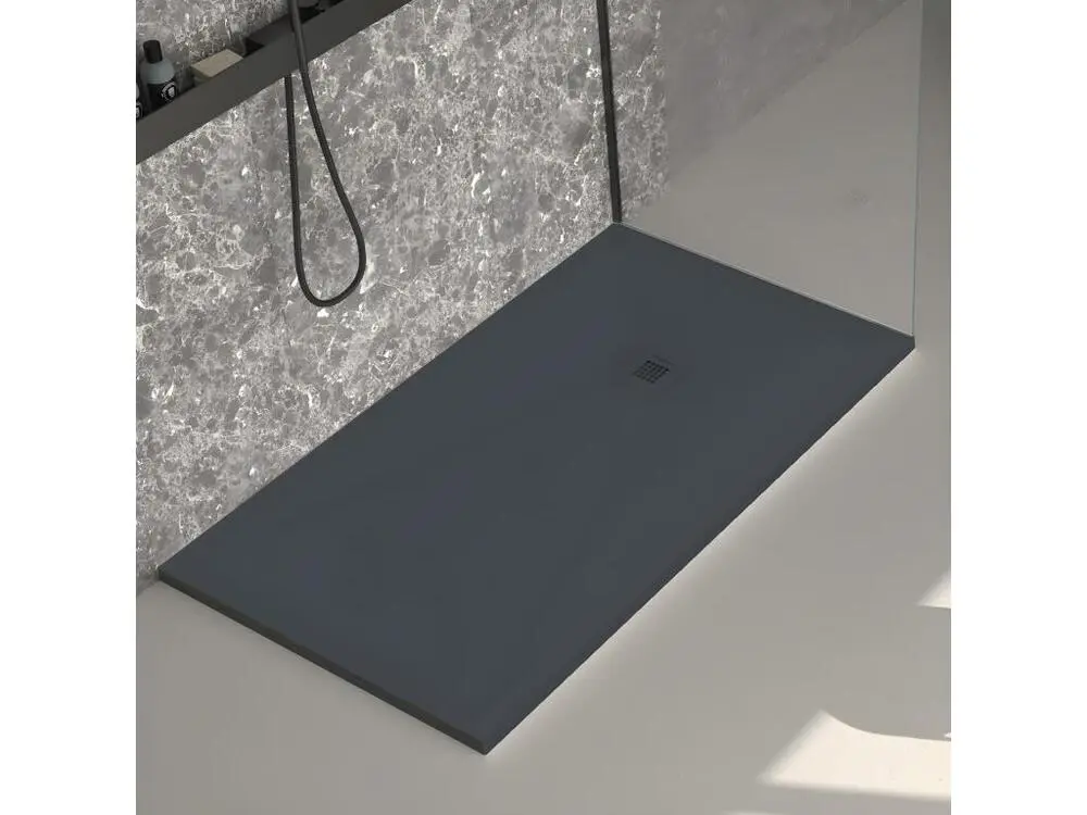 Receveur de douche lisse anthracite Stone Plus, grille de couleur - 180 x 80 cm