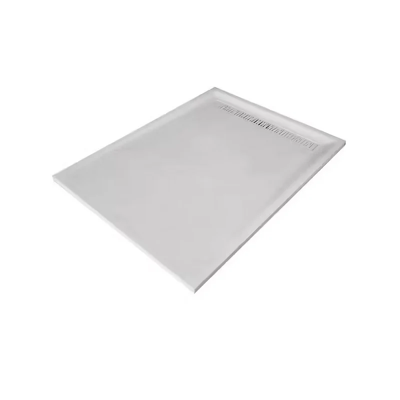 Receveur résine MARMOX blanc imitation ardoise - grille caniveau excentrée