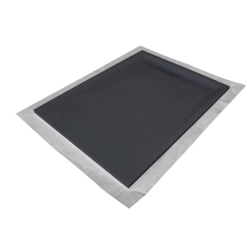Receveur résine MARMOX imitation marbre noir - grille caniveau excentrée
