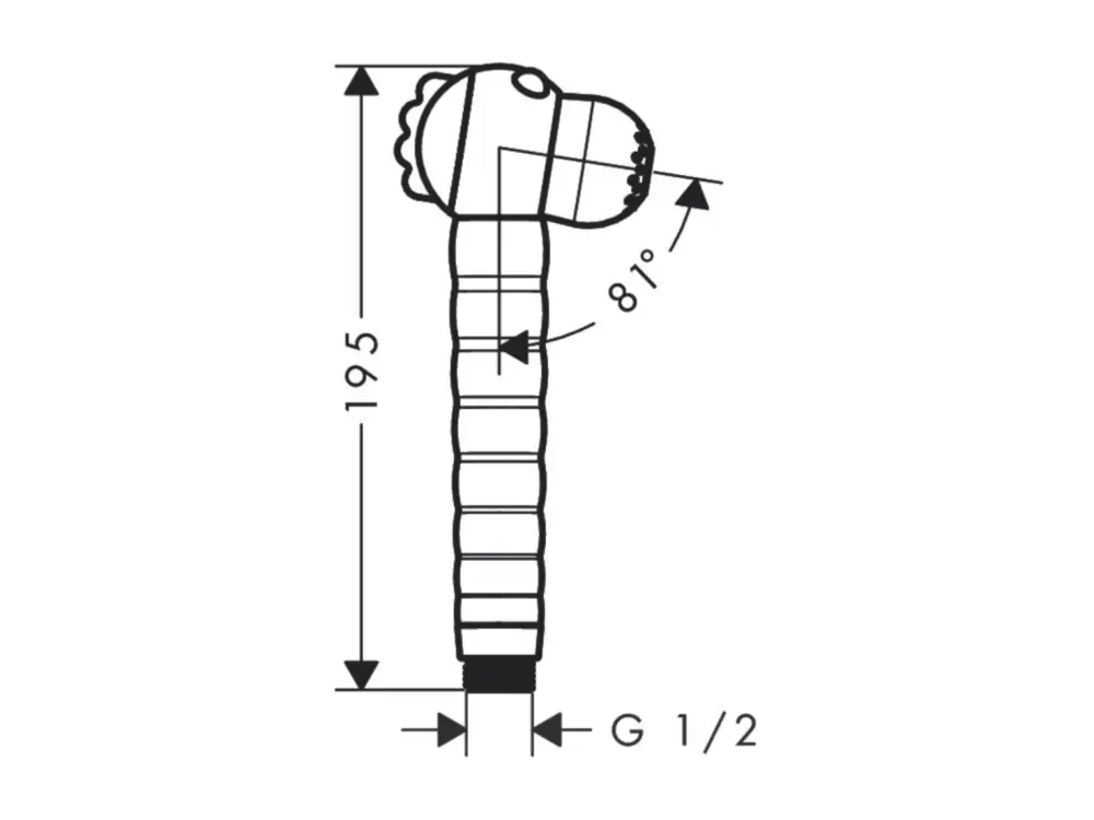 Robinet à détection Mitigeur bain douche Ecostat E HANSGROHE + pommeau Jocolino crocodile + modulable Isiflex 160 cm