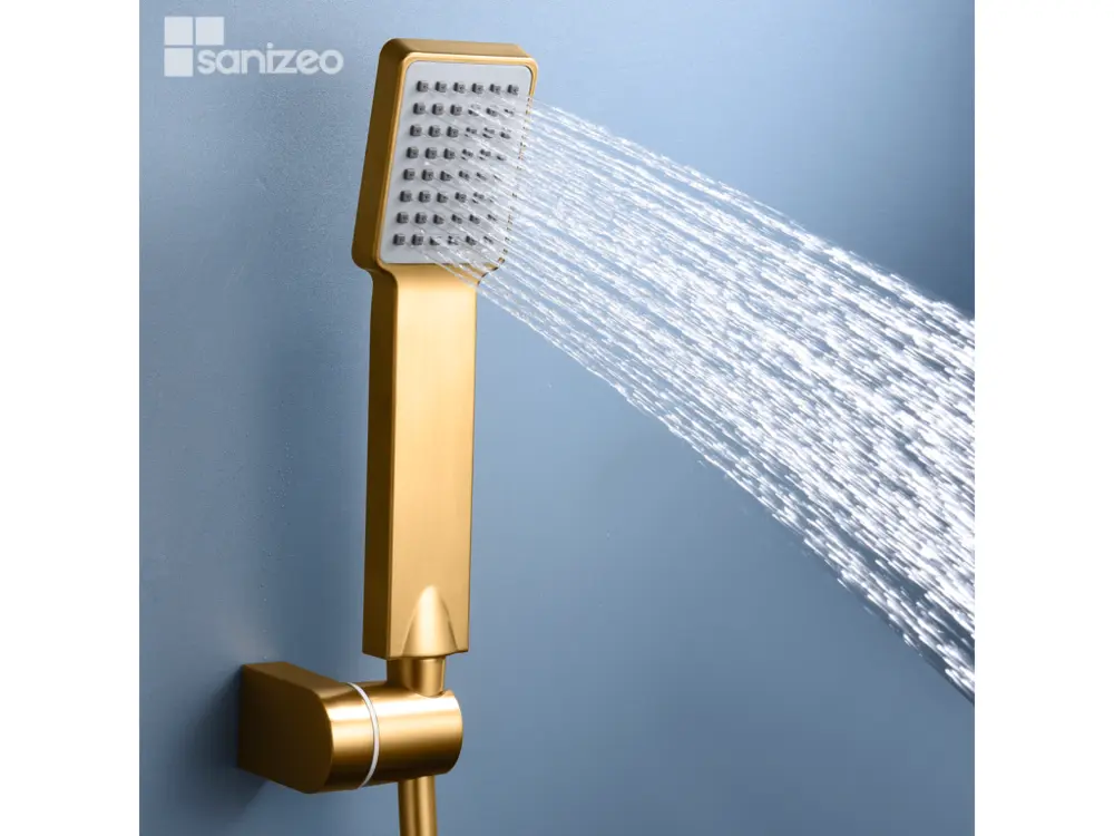 Robinet à levier unique Mitigeur de Douche anti-calcaire Or Brossé IMEX Sanizéo ART BDAR025-5OC