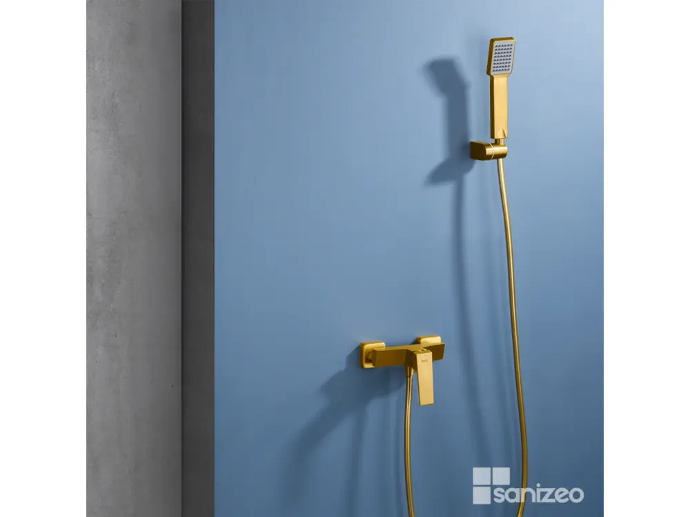Robinet à levier unique Mitigeur de Douche anti-calcaire Or Brossé IMEX Sanizéo ART BDAR025-5OC