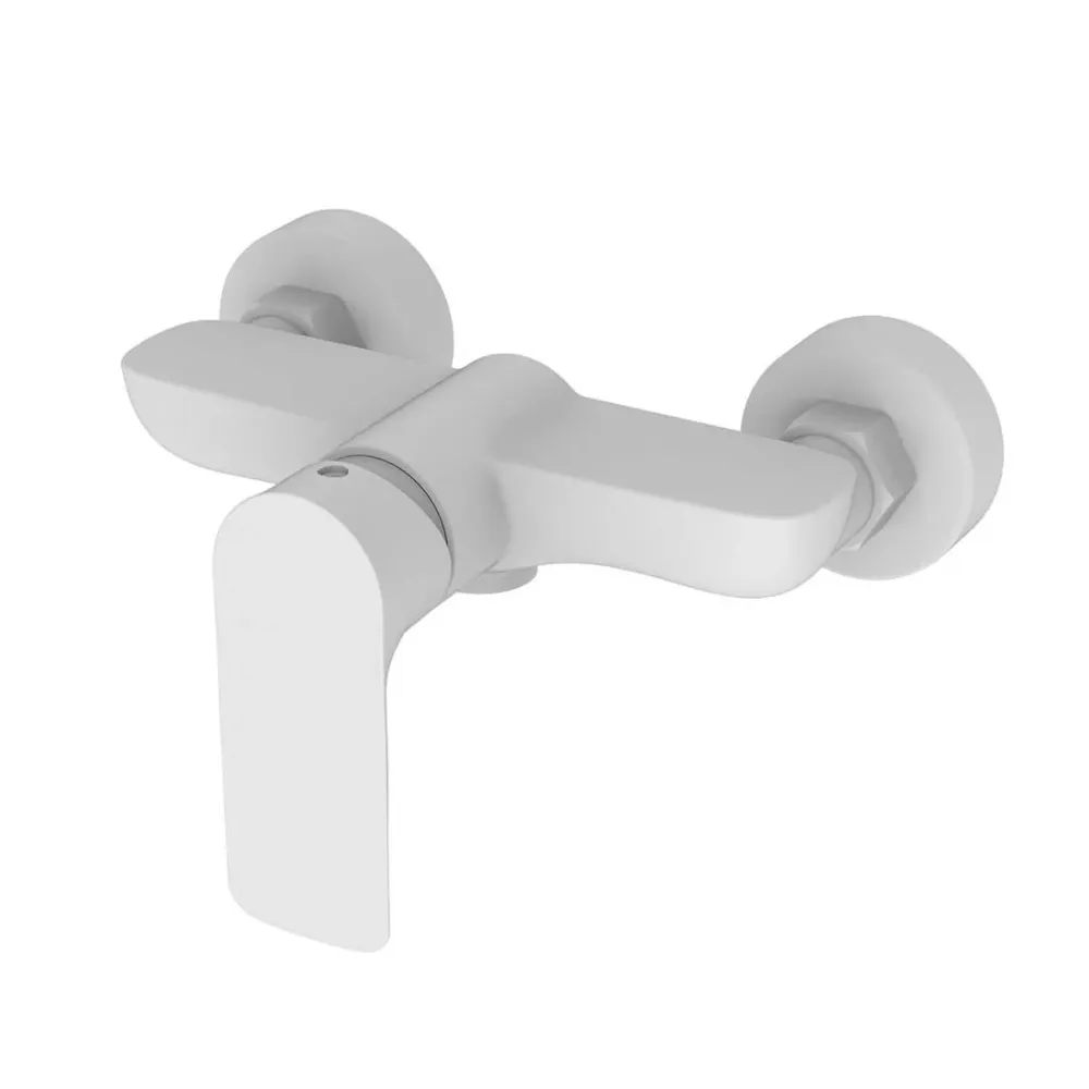 Robinet à levier unique Robinet de douche blanc brillant Flat