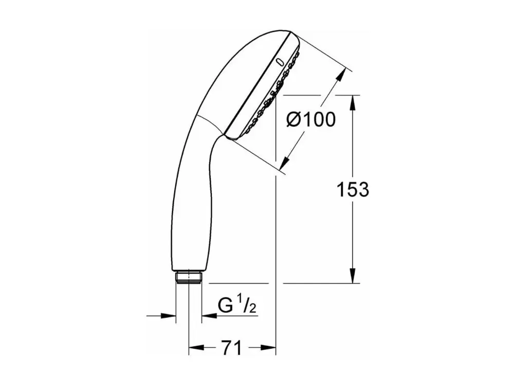 Étanche IPX4 GROHE Douchette 3 jets Vitalio Start 100 chromé avec modulable 150