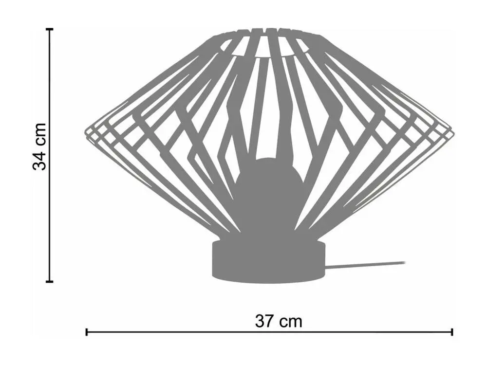 Douille à baïonnette Lampe poser,bois conique métal taupe 34 cm.