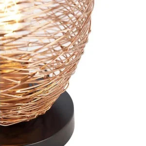 Lampe de table design cuivre 30 cm - Sarella en porcelaine