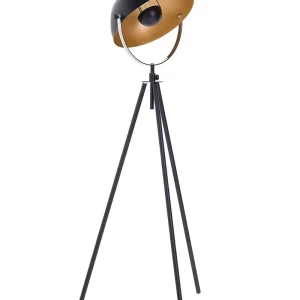 Staande lamp zwart/goud THAMES avec Garantie 2 Ans