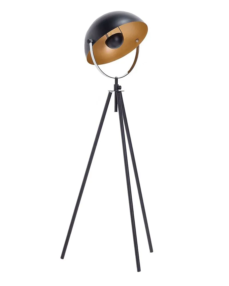 Staande lamp zwart/goud THAMES avec Garantie 2 Ans
