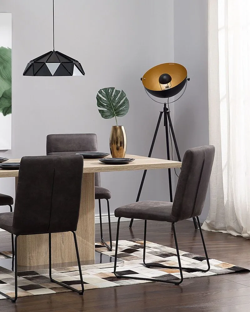 Staande lamp zwart/goud THAMES avec Garantie 2 Ans