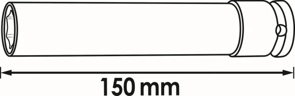 Douille pour boulonneuse VIGOR 150 mm carrée creuse 125 mm (1/2 pouce) profil à six pans extérieurs 19 mm V5931 choisir à...