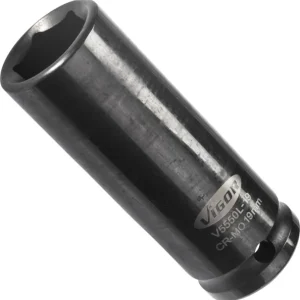 Douille pour boulonneuse VIGOR longue carrée creuse 125 mm (1/2 pouce) profil à six pans extérieurs 19 mm V5550L-19 magasi...