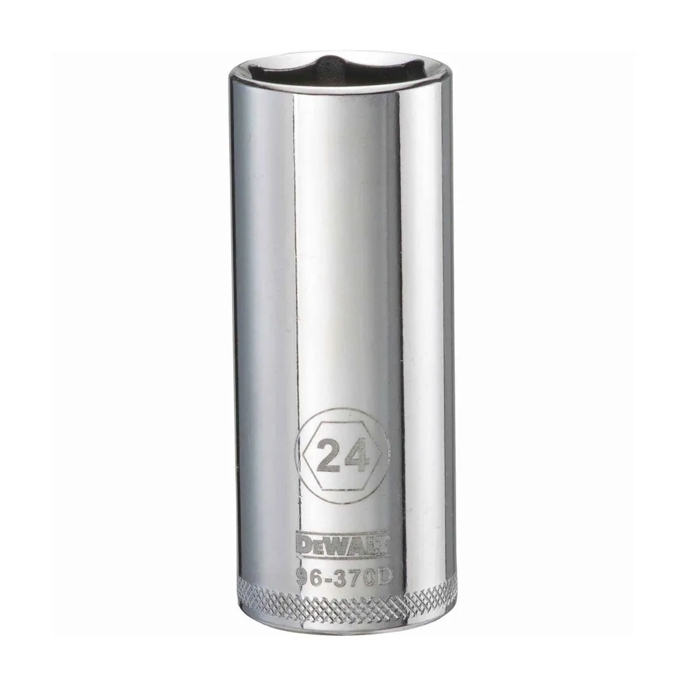 Douille standard profonde à entraînement carré de 1/2" avec 6 pointes, 24 mm