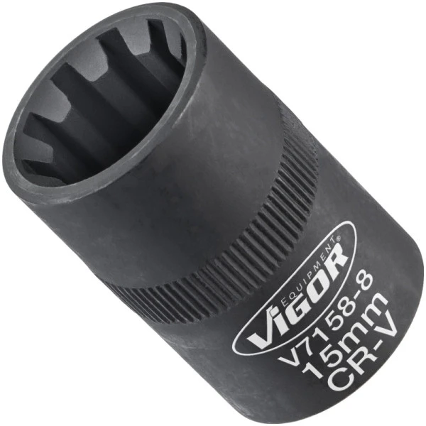 Insert de clé à douille VIGOR carré creux 10 mm (3/8") profil à six pans intérieurs 8 mm V7158-8 commander à bas...