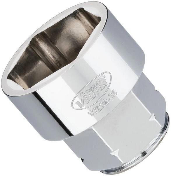 Insert de majeur à douille VIGOR super plat carré creux 125 mm (1/2 pouce) profil à six pans extérieurs 24 mm V7202-24 ach...