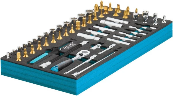 Jeu de clés à douilles Hazet carré creux 63 mm profil extérieur TORX® profil de traction hexagonal extérieur profil intéri...
