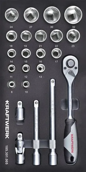 Kraftwerk BASIC Line EVA insert de douille 1/2" 2x4 cm 23 pièces 105.301.005 magasiner à bas prix