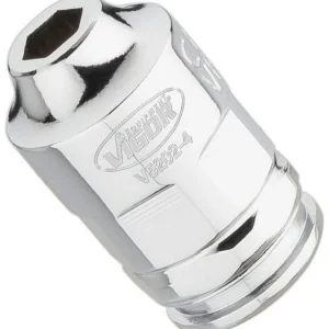 VIGOR Insert de majeur à douille super plat carré creux 63 mm (1/4") profil hexagonal extérieur 4 mm lot de 5 V52...