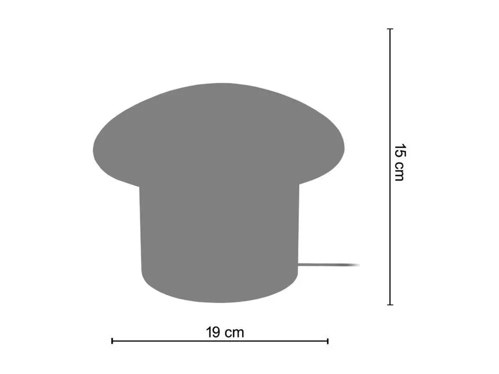 Pair de Lampes de chevet champignon métal doré 15 cm. avec Abat-Jour Inclus