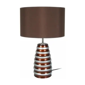 SYMPHONIE - Lampe de chevet conique verre marron (Certifié CE)