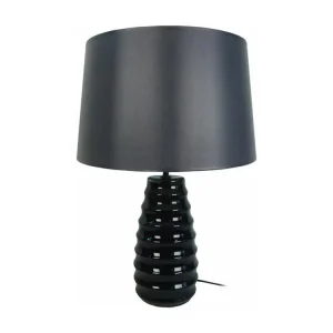 SYMPHONIE - Lampe de chevet conique verre noir pour salon et chambre