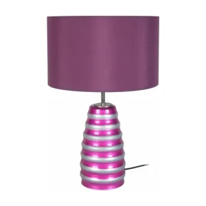 SYMPHONIE - Lampe de chevet conique verre rose et violet en papier artisanal
