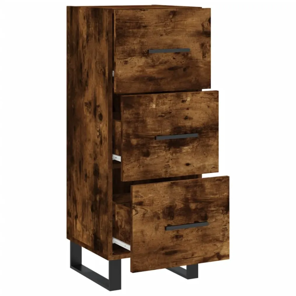 Buffet bahut commode armoire meuble de rangement organisateur cuisine salle de séjour salon 34,5 x 34 x 90 cm bois d'ingén...