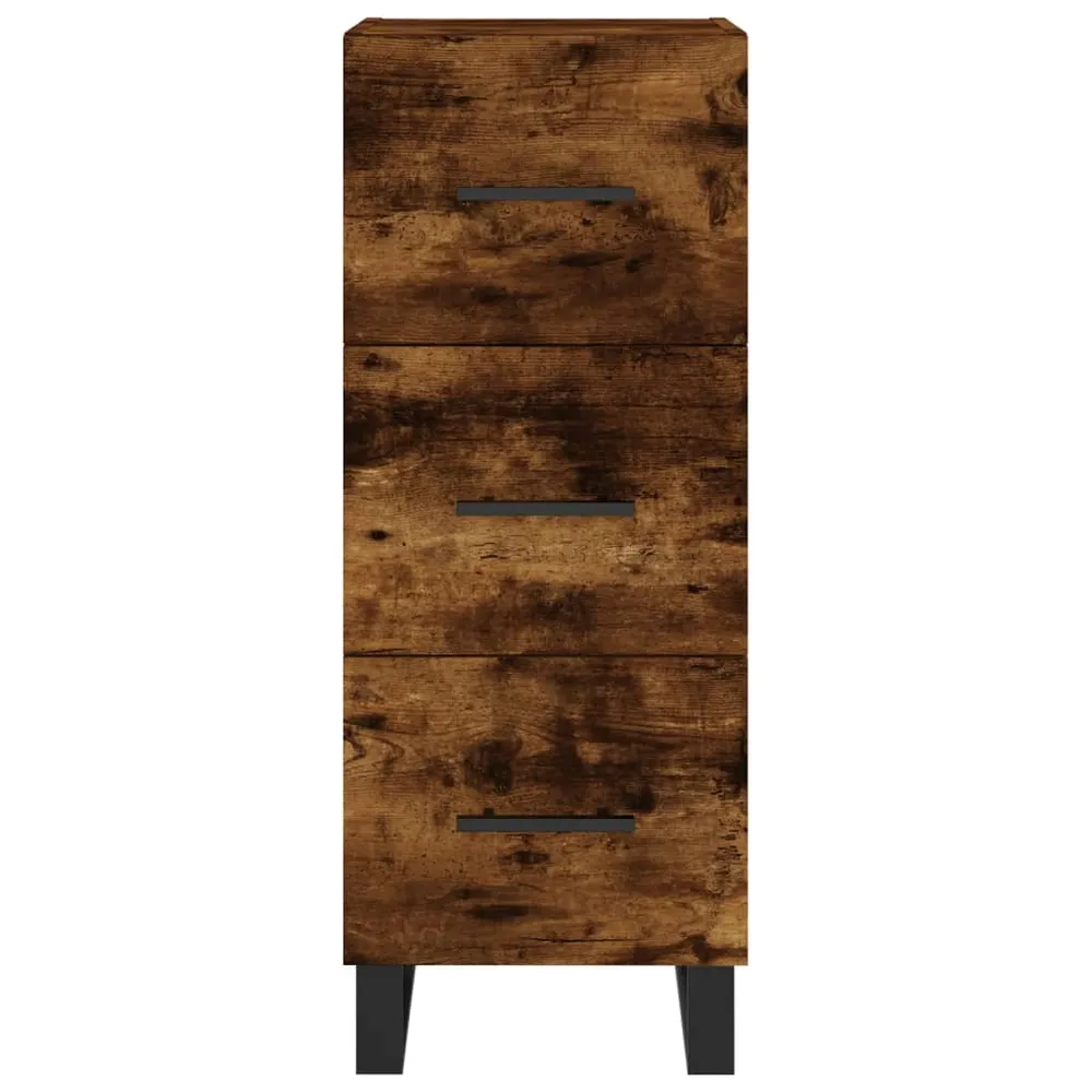 Buffet bahut commode armoire meuble de rangement organisateur cuisine salle de séjour salon 34,5 x 34 x 90 cm bois d'ingén...