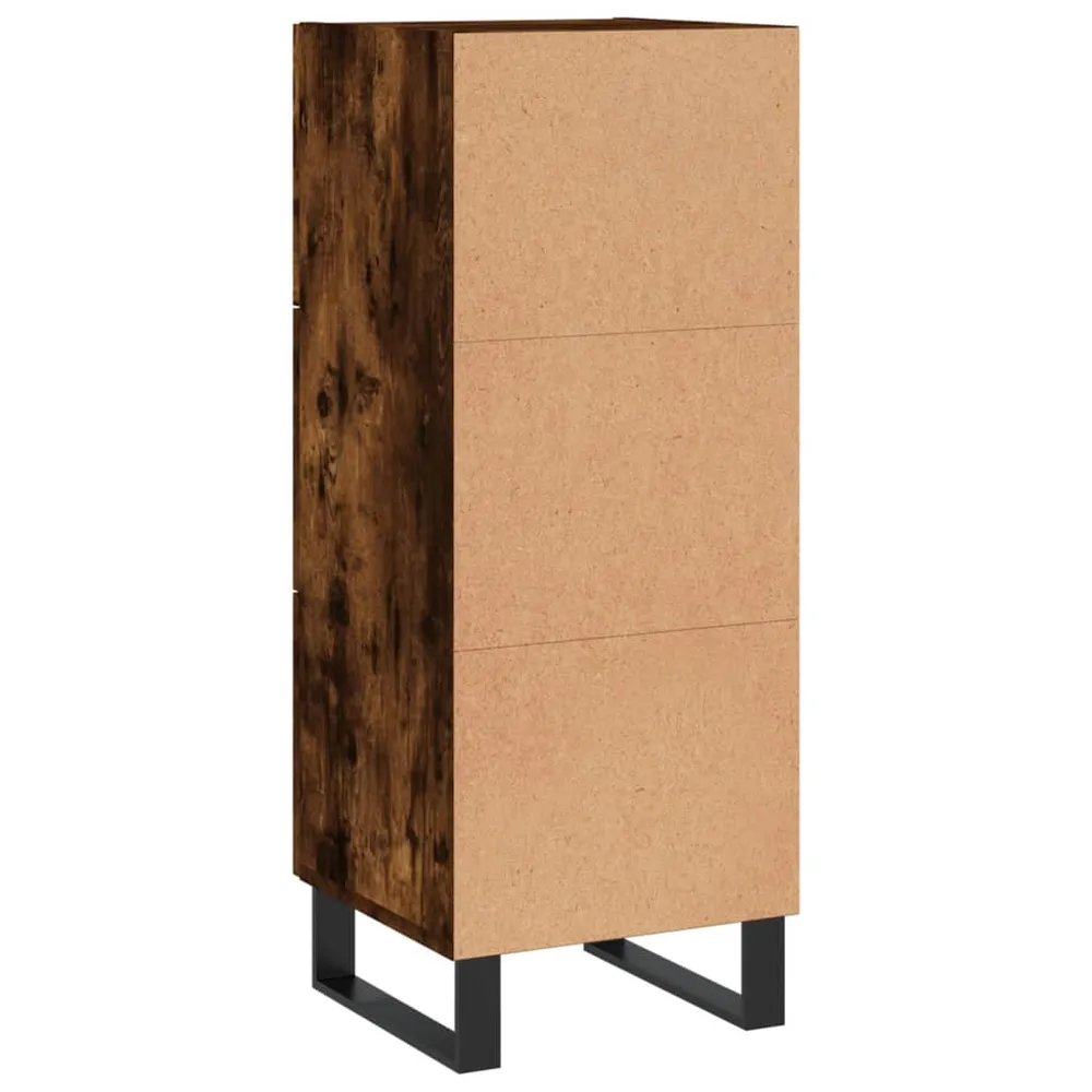 Buffet bahut commode armoire meuble de rangement organisateur cuisine salle de séjour salon 34,5 x 34 x 90 cm bois d'ingén...