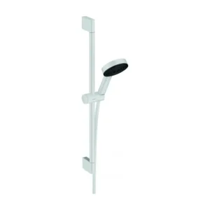 Set de douche 105 3jet EcoSmart 9l/min avec barre C 65 cm blanc mat Hansgrohe Pulsify Select avec Garantie 5 Ans
