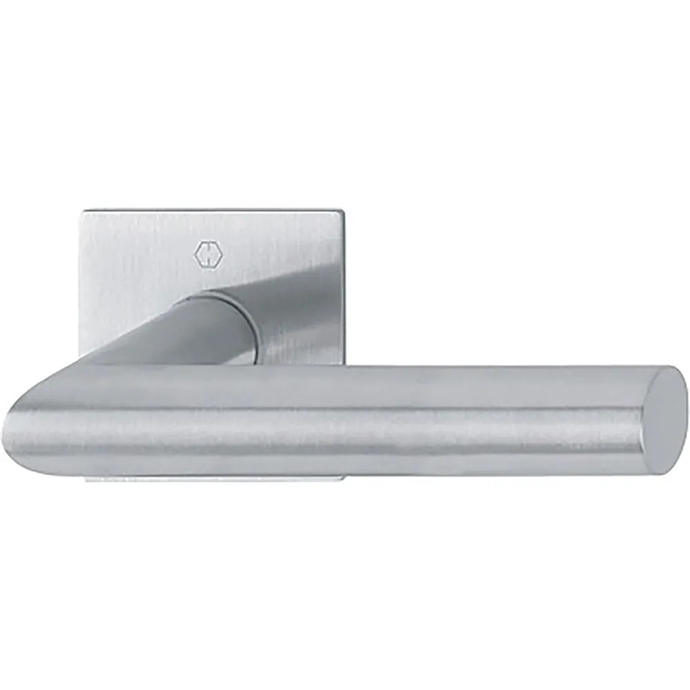 Béquille jumeau inox Amsterdam sur rosace fine carrée Finition Inox mat F69