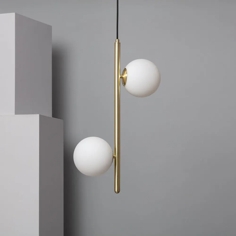 Lustre en métal et verre avec éclairage LED Moonlight Duo