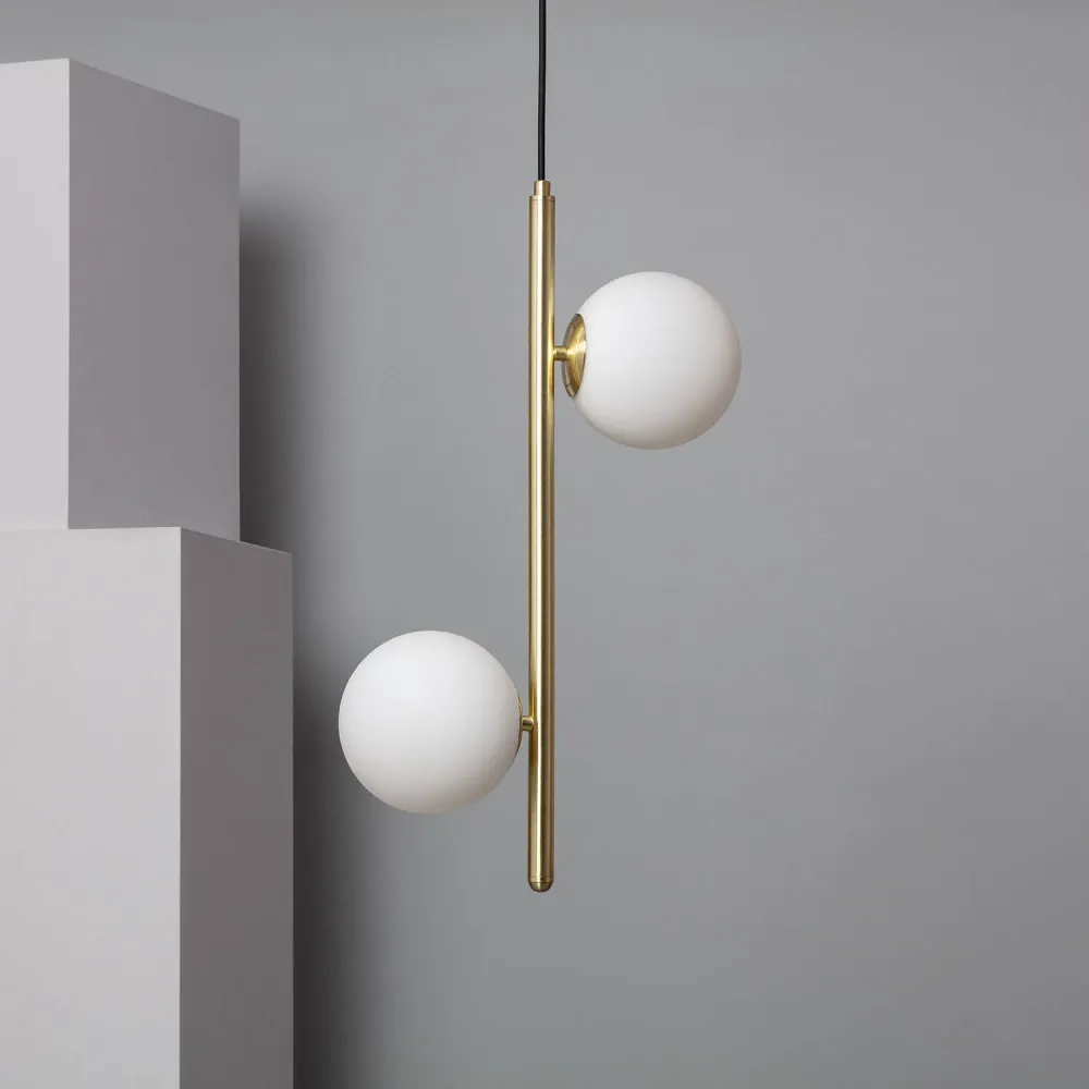 Lustre en métal et verre avec éclairage LED Moonlight Duo
