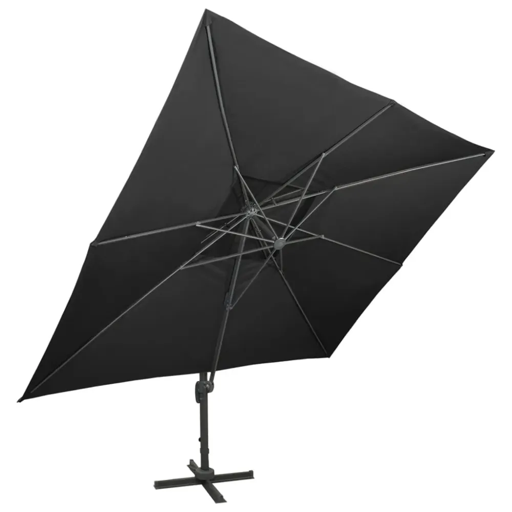 Parasol déporté à duo toit noir 400 x 300 cm 02_0008569