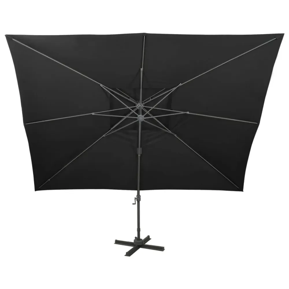 Parasol déporté à duo toit noir 400 x 300 cm 02_0008569