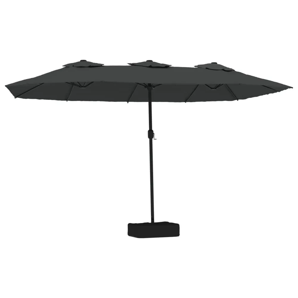 Parasol de jardin à deux fois tête avec LED anthracite 449x245 cm