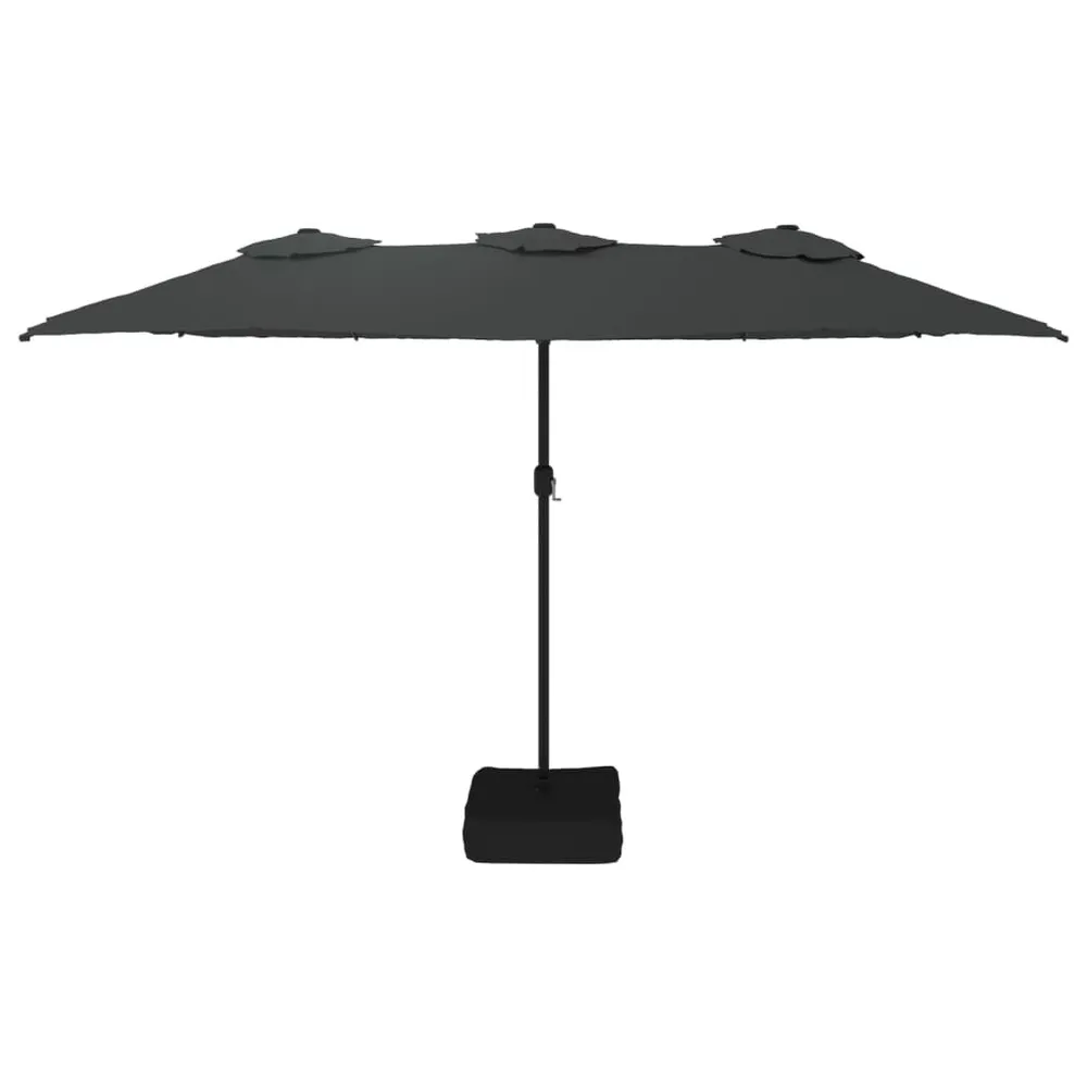 Parasol de jardin à deux fois tête avec LED anthracite 449x245 cm