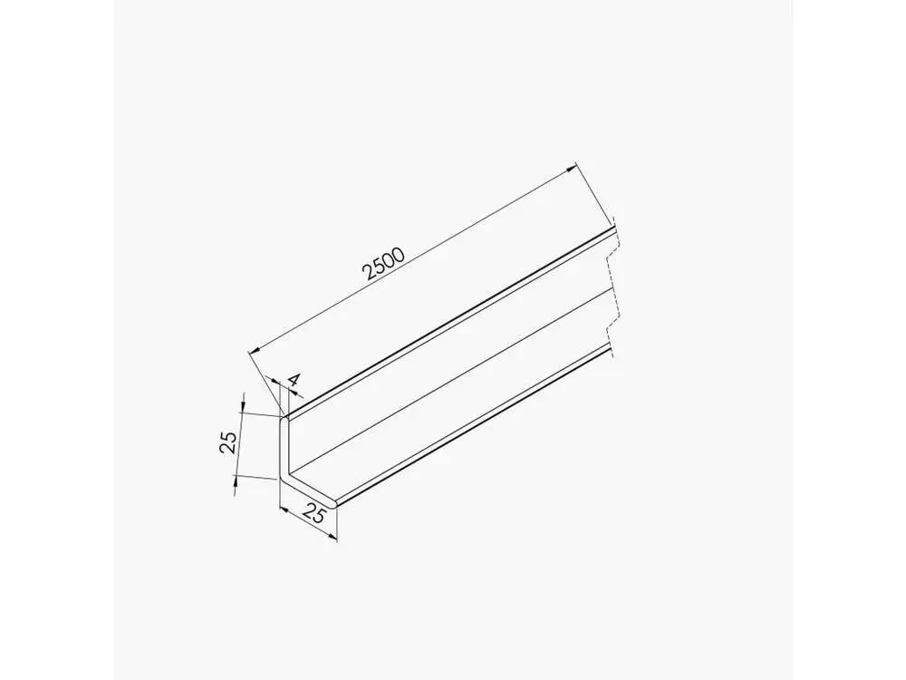 Profil d'Angle VINYLE Cellulaire 25 mm - Longueur 2.50 m - Anthracite